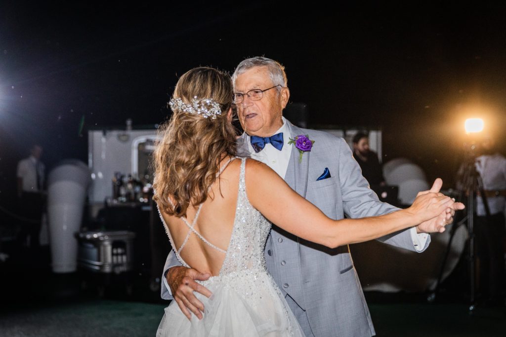 Bride dances with her father on Chicago's First Lady Cruise