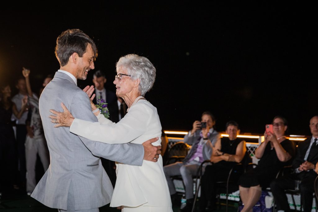 Groom dances with his grandmother on Chicago's First Lady Cruise