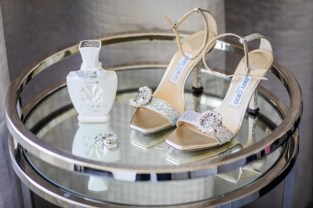 Jimmy Choo shoes on a table