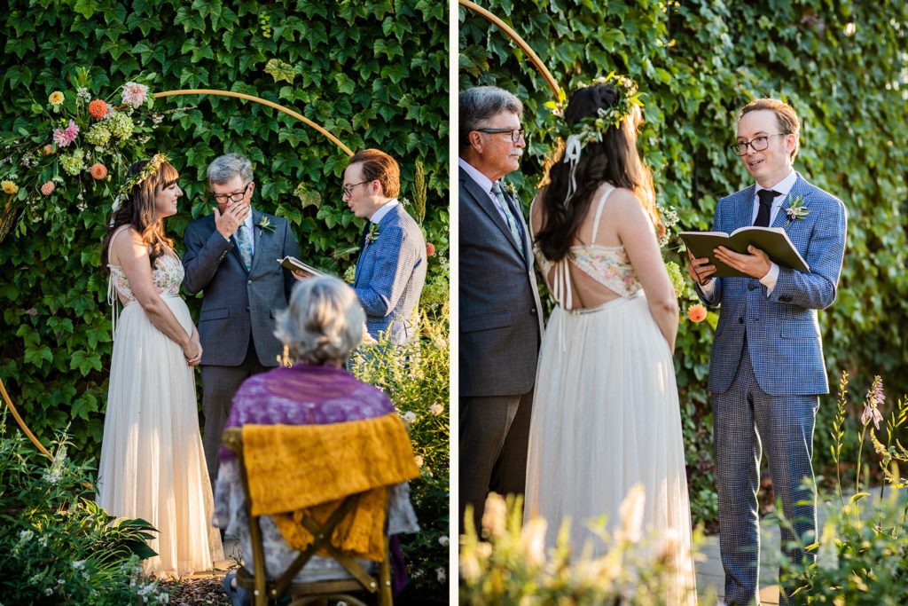 Groom reads his vows at a Big Delicious Planet Wedding