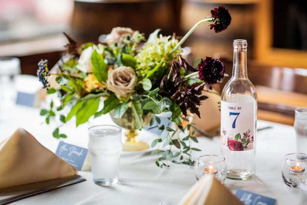 Table settings at a Revolution Brewing Wedding