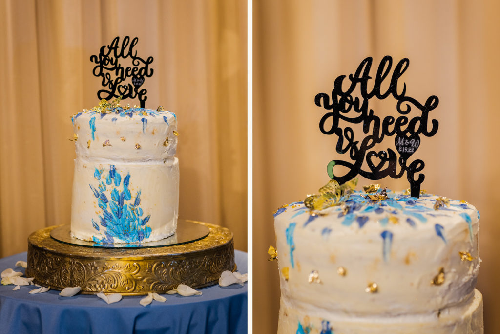 Beatles themed wedding cake at Ovation Chicago