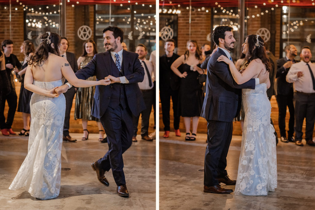 Couple shares a first dance at Ovation Chicago
