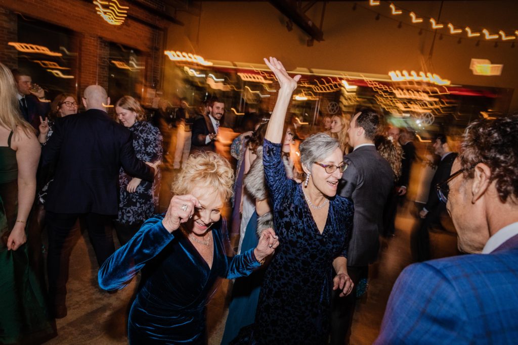 groom's mom and grandmother dancing at Ovation Chicago