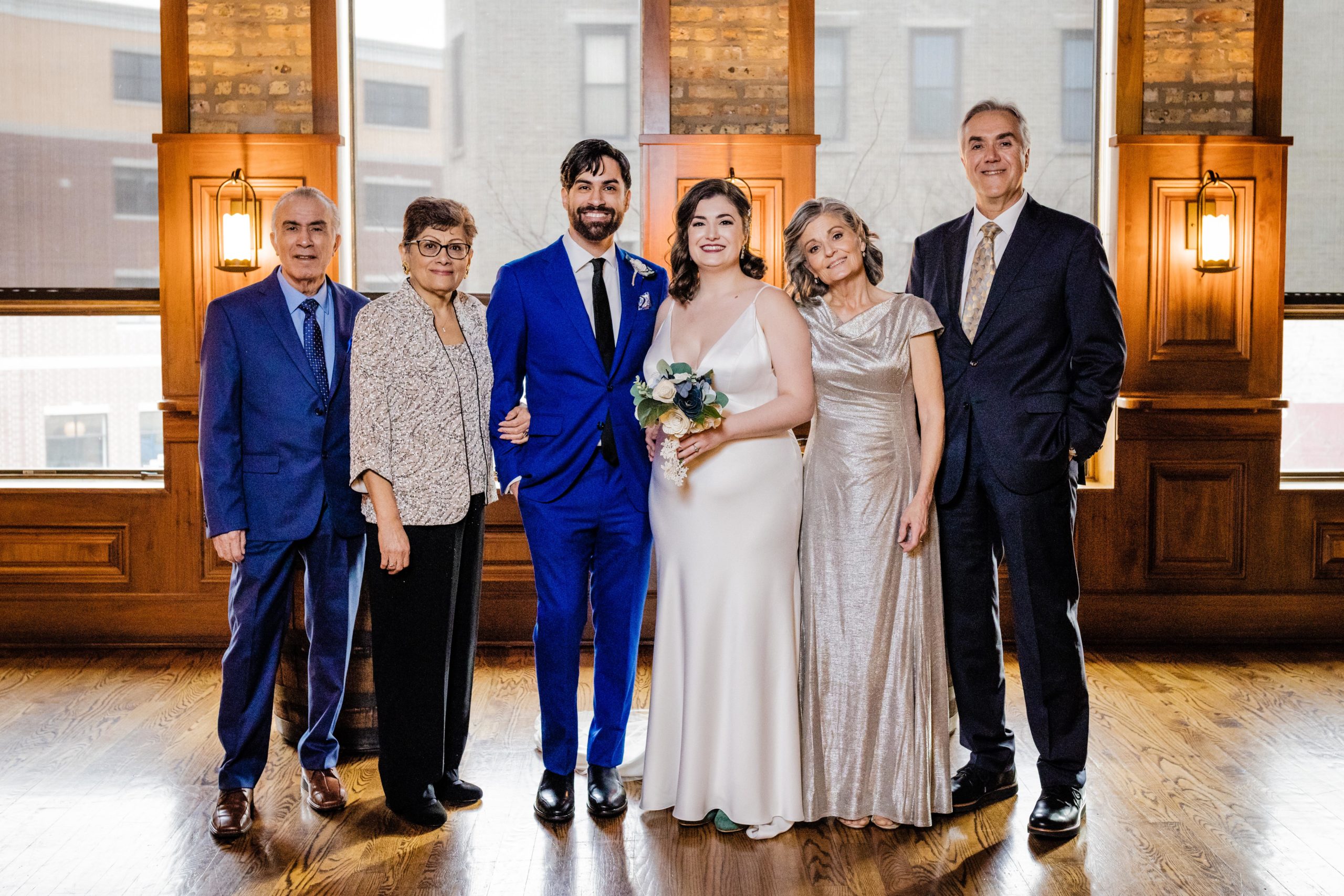 Family portrait at Revolution Brewing Wedding