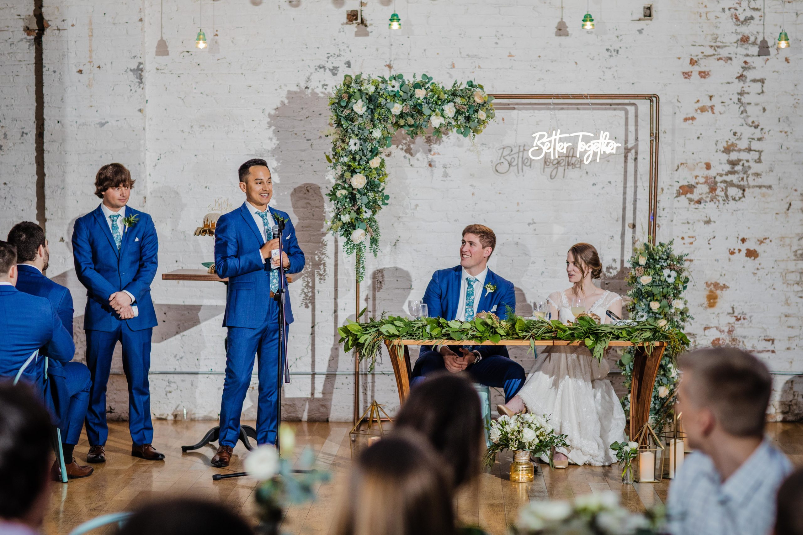 one of the best men speaking at a wedding